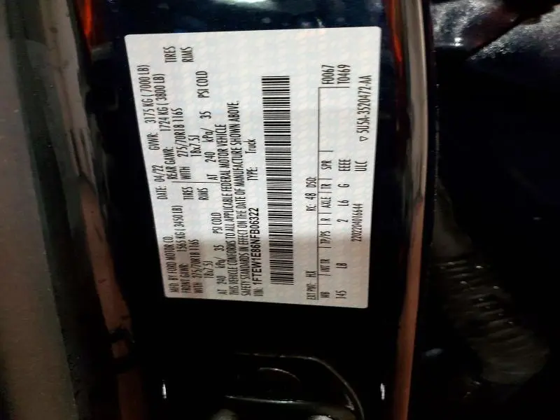 2022 FORD F150 SUPERCREW  