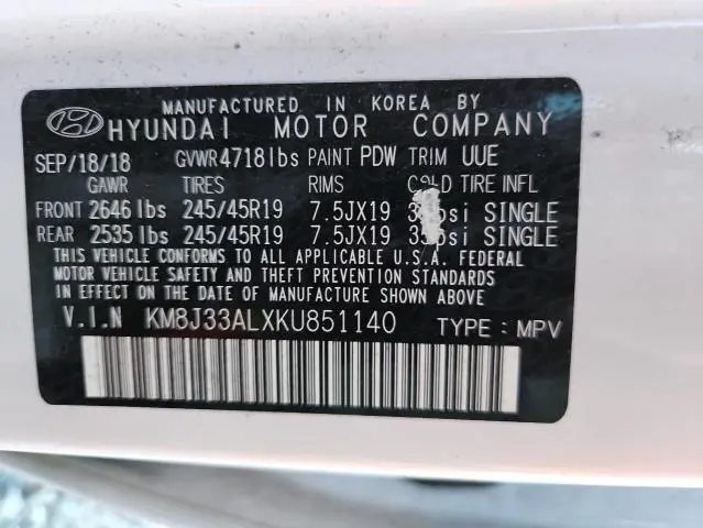 2019 HYUNDAI TUCSON LIMITED  