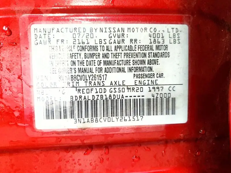 2020 NISSAN SENTRA SV  