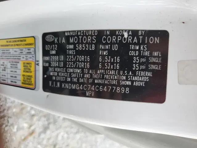 2012 KIA SEDONA LX  