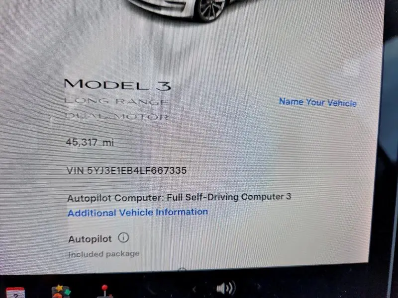 2020 TESLA MODEL 3   