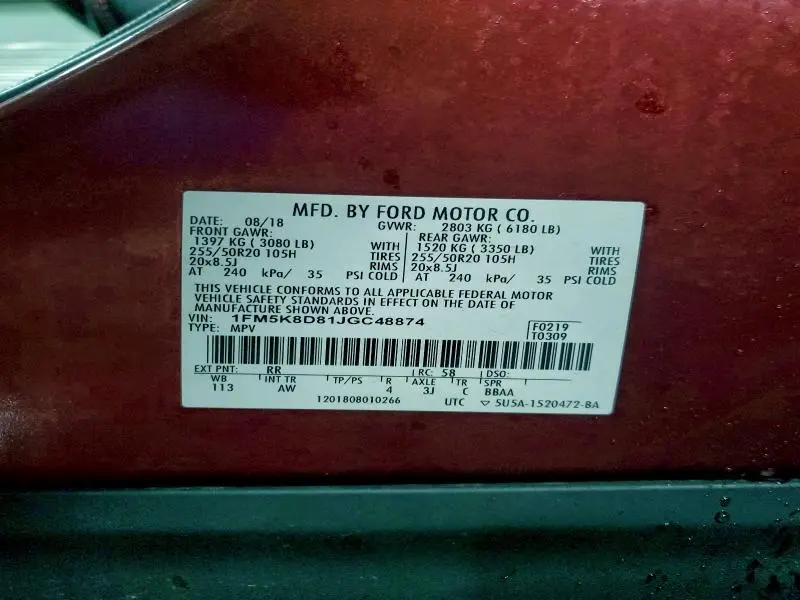 2018 FORD EXPLORER XLT  