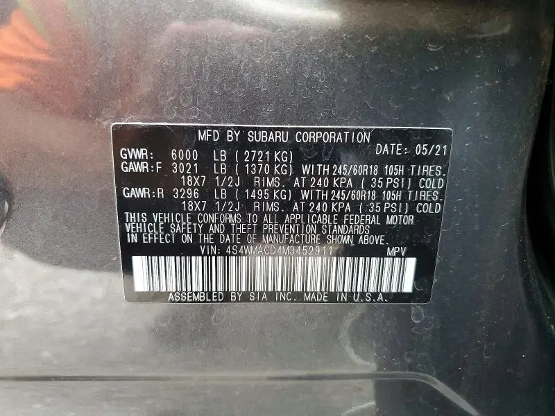 2021 SUBARU ASCENT PREMIUM  
