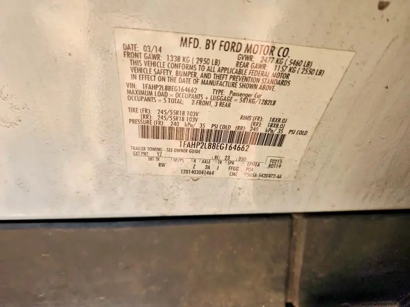 2014 FORD TAURUS POLICE INTERCEPTOR  