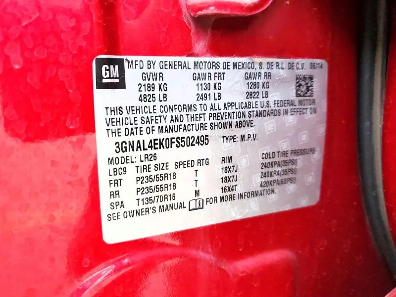 2015 CHEVROLET CAPTIVA LTZ  