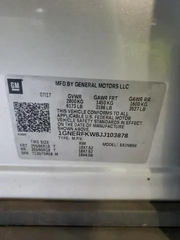 2018 CHEVROLET TRAVERSE LS  