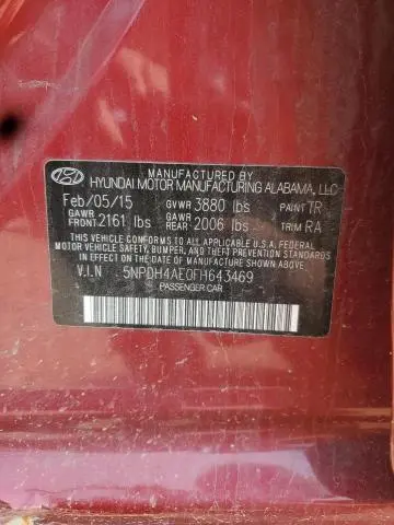 2015 HYUNDAI ELANTRA SE  
