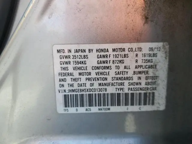 2013 HONDA FIT SPORT  