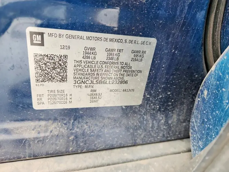 2020 CHEVROLET TRAX 1LT  