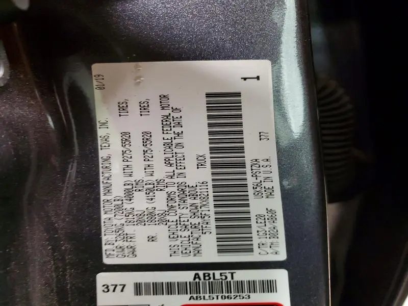 2019 TOYOTA TUNDRA PLATINUM  