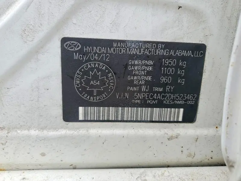 2013 HYUNDAI SONATA SE  