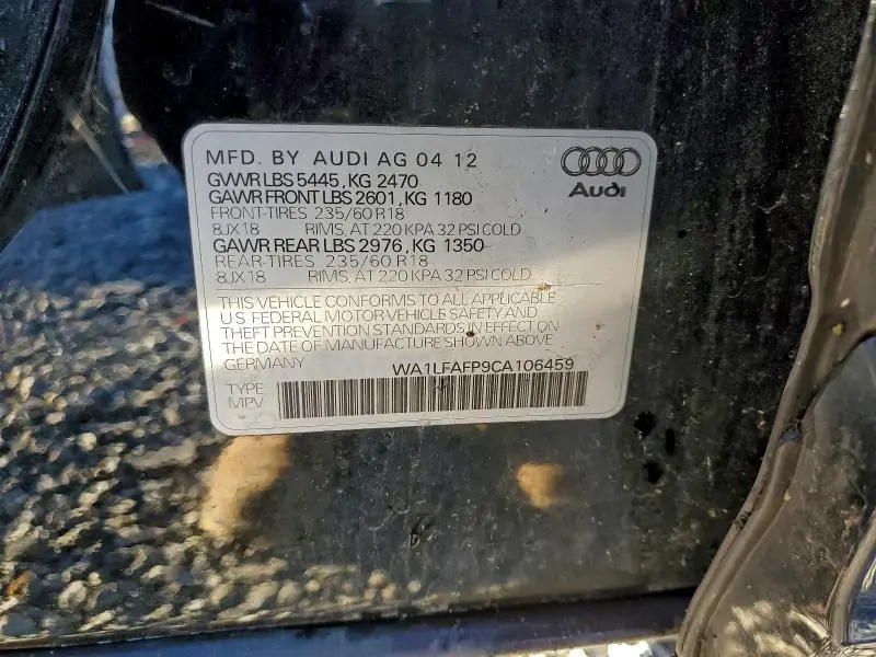 2012 AUDI Q5 PREMIUM PLUS  