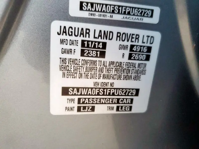 2015 JAGUAR XF 2.0T PREMIUM  