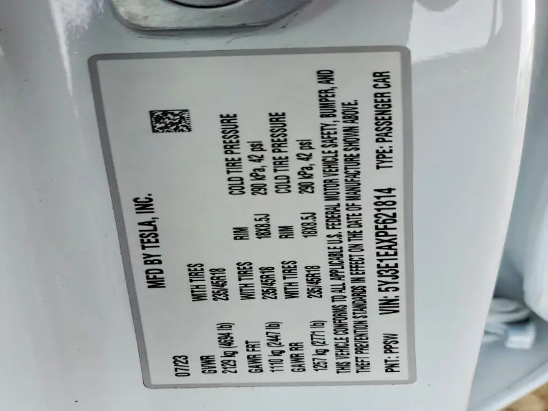 2023 TESLA MODEL 3   