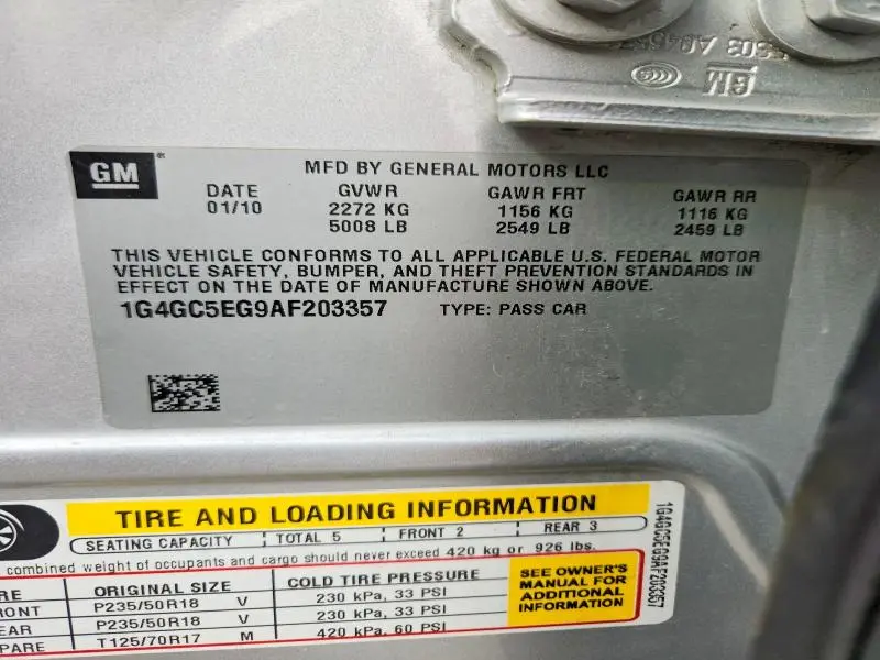 2010 BUICK LACROSSE CXL  