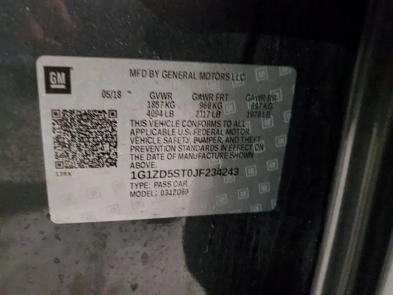 2018 CHEVROLET MALIBU LT  