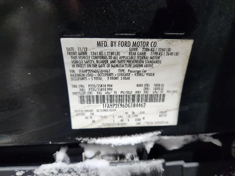 2013 FORD TAURUS SEL  