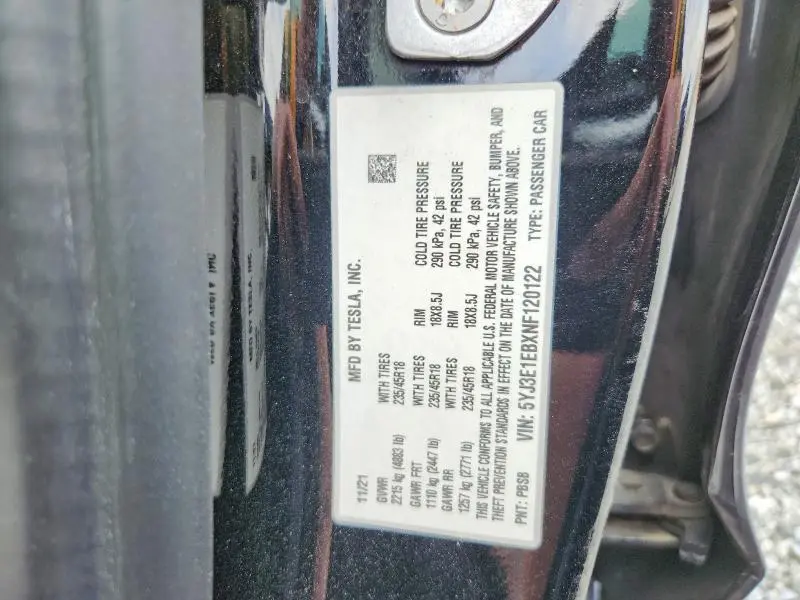 2022 TESLA MODEL 3   