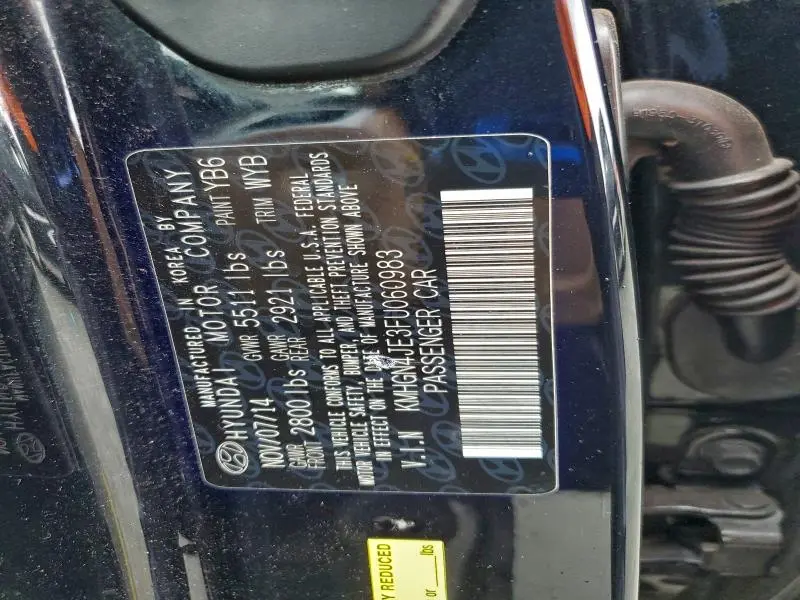 2015 HYUNDAI GENESIS 3.8L  