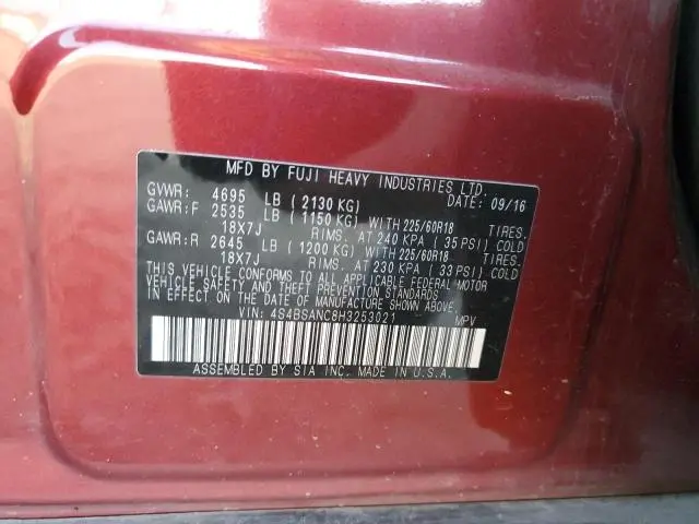 2017 SUBARU OUTBACK 2.5I LIMITED  