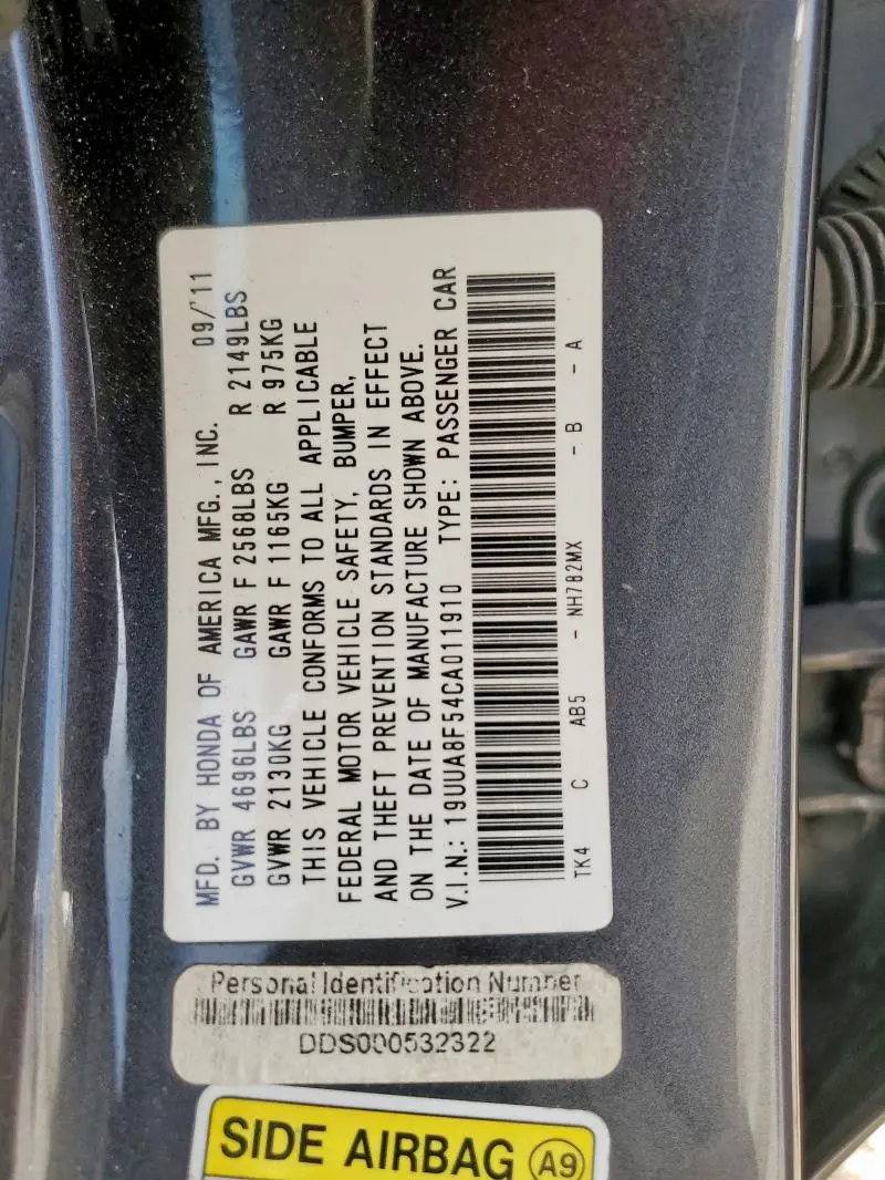 2012 ACURA TL   
