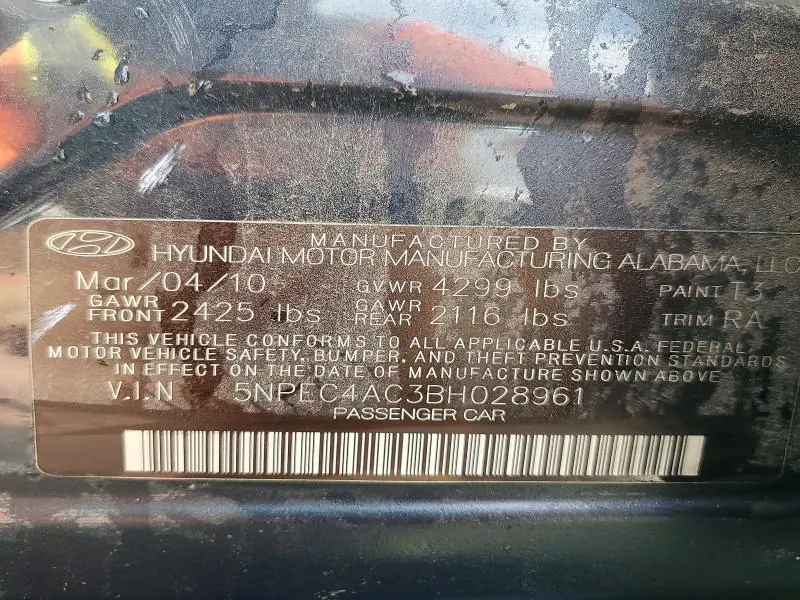 2011 HYUNDAI SONATA LIMITED  