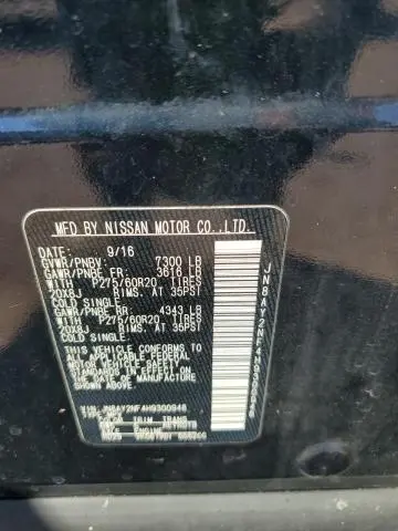 2017 NISSAN ARMADA PLATINUM  