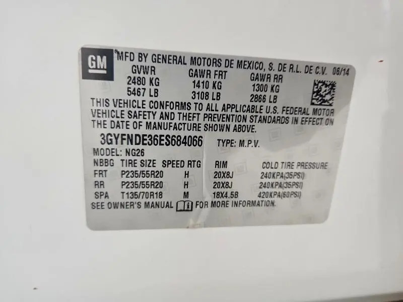 2014 CADILLAC SRX PREMIUM COLLECTION  