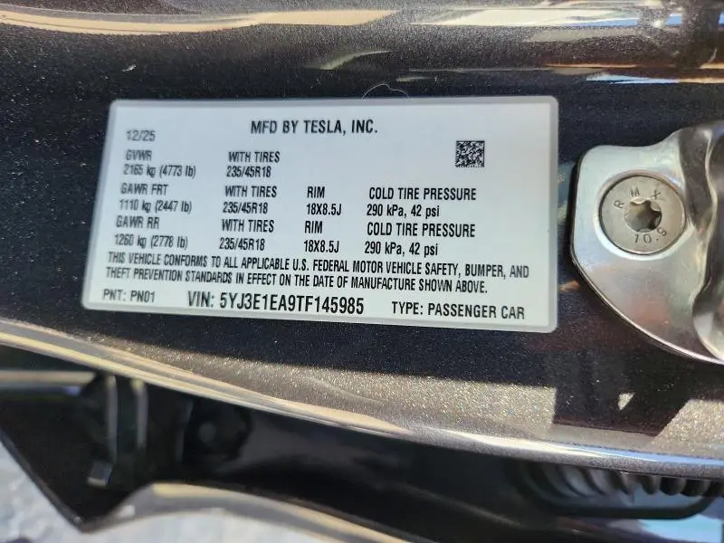 2026 TESLA MODEL 3   