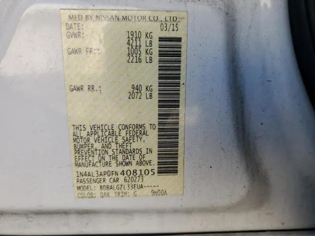 2015 NISSAN ALTIMA 2.5  