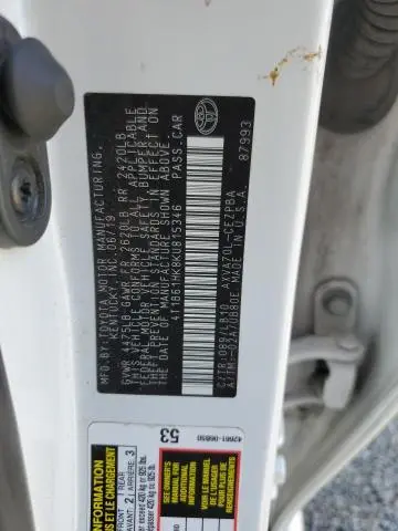 2019 TOYOTA CAMRY XSE  