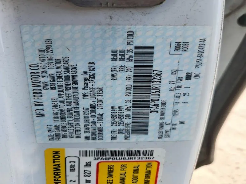 2018 FORD FUSION SE HYBRID  