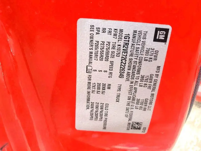 2012 GMC SIERRA K1500 SLE  