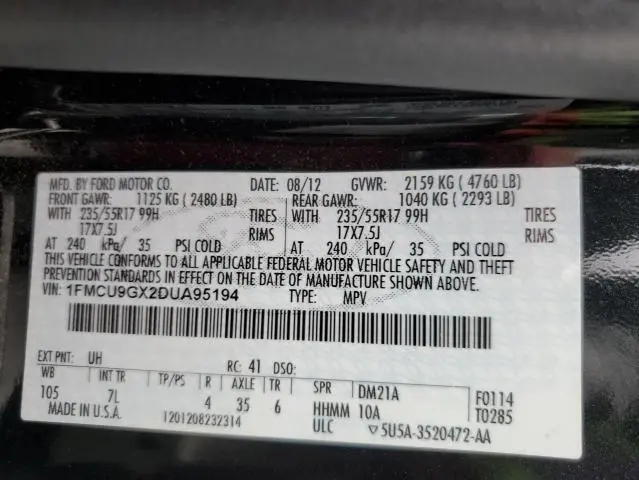 2013 FORD ESCAPE SE  