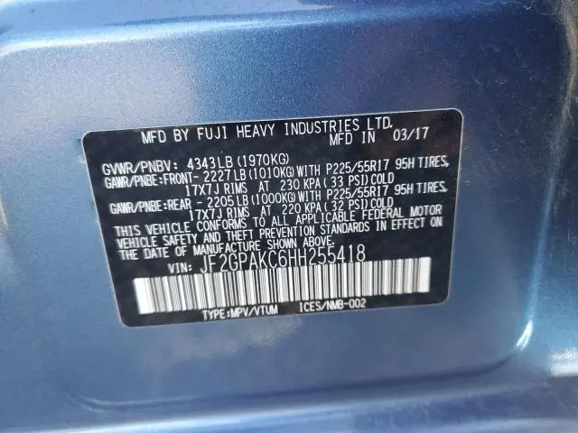 2017 SUBARU CROSSTREK LIMITED