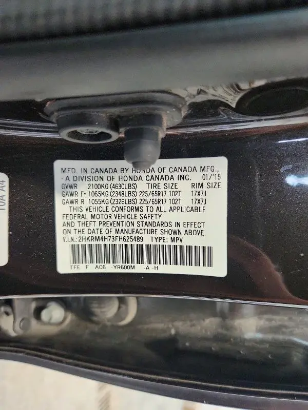 2015 HONDA CR-V EXL  