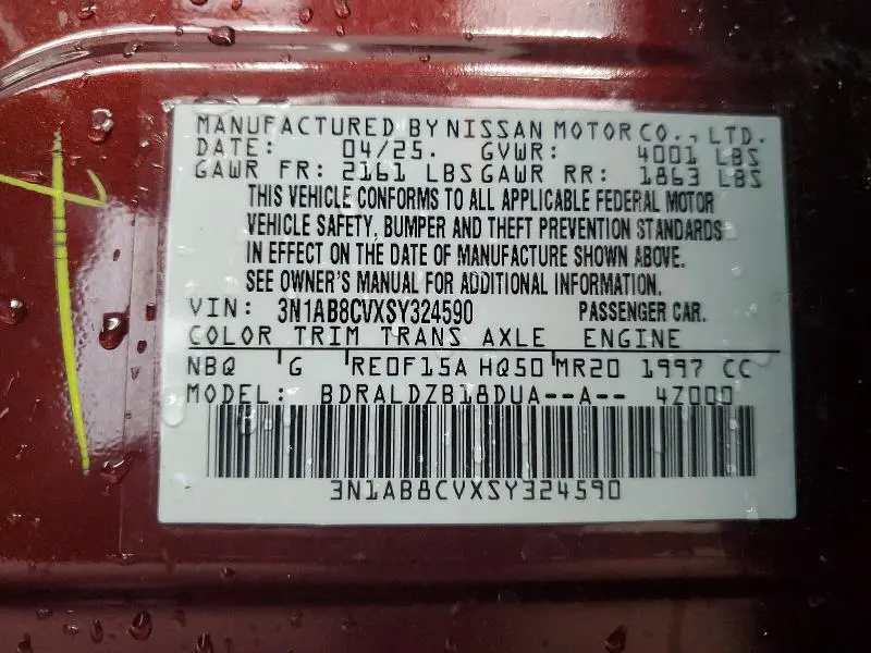 2025 NISSAN SENTRA SV  