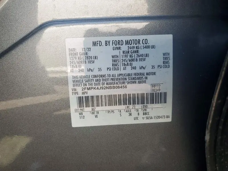 2022 FORD EDGE SEL  