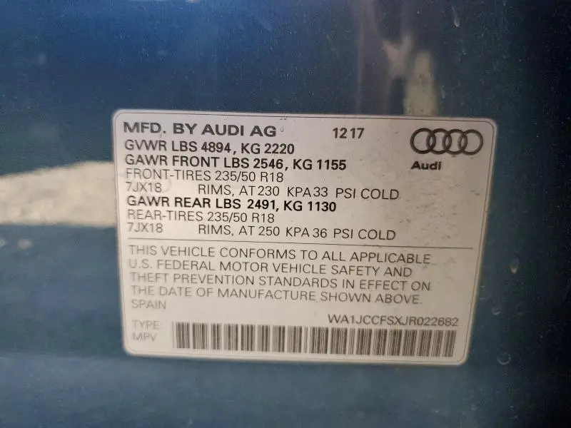 2018 AUDI Q3 PREMIUM PLUS  