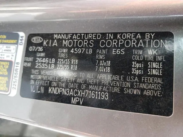 2017 KIA SPORTAGE EX  