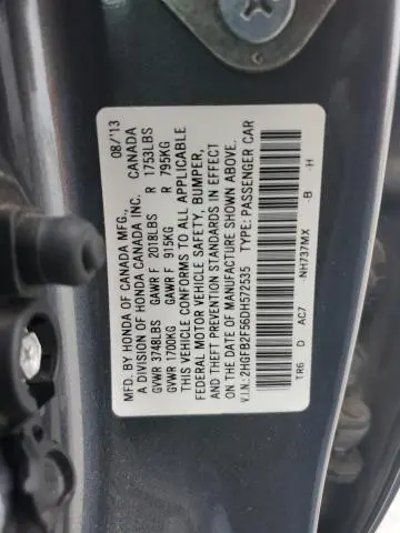 2013 HONDA CIVIC LX  