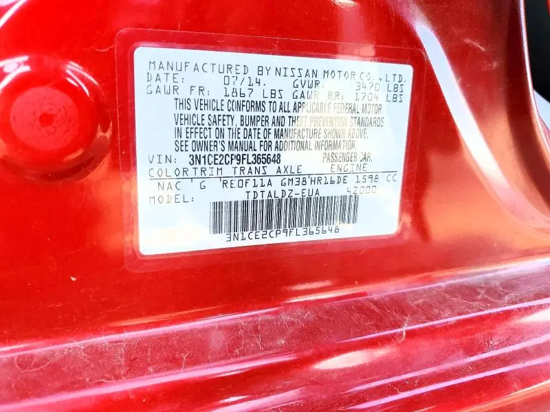 2015 NISSAN VERSA NOTE SV  