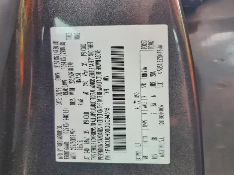 2013 FORD ESCAPE SEL  