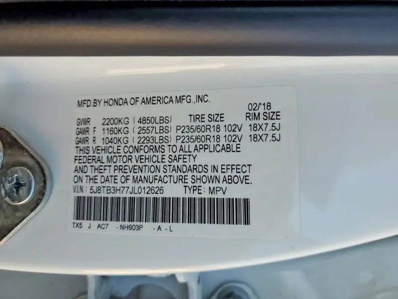 2018 ACURA RDX ADVANCE  