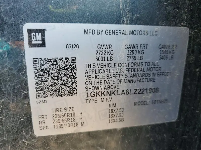 2020 GMC ACADIA SLE  