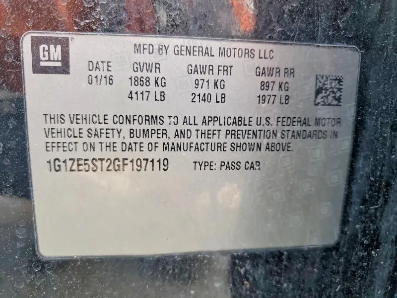 2016 CHEVROLET MALIBU LT  