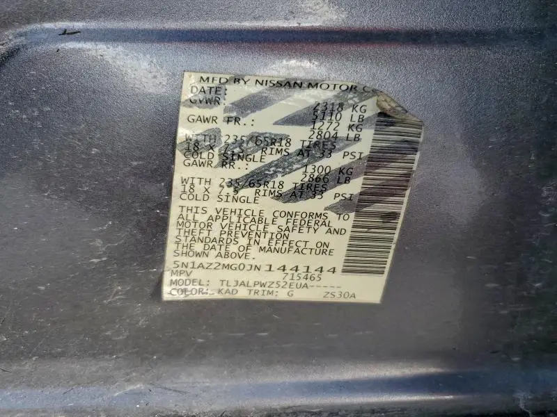 2018 NISSAN MURANO S  