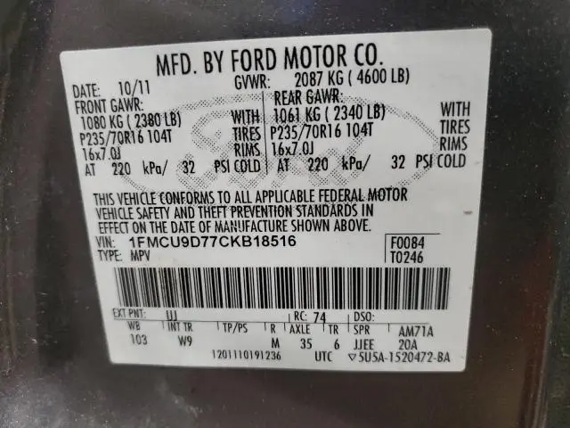 2012 FORD ESCAPE XLT  