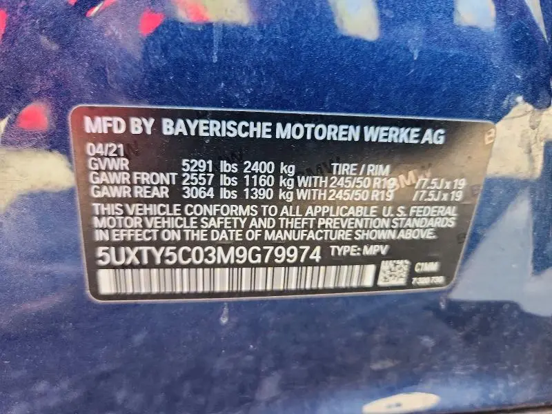 2021 BMW X3 XDRIVE30I  