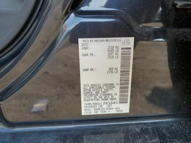 2020 NISSAN ALTIMA SV  